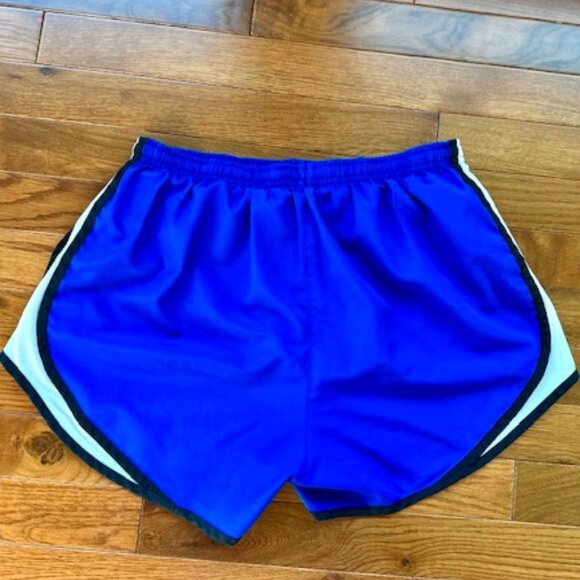 LIKE NEW Nike Women’s Dry Fit Running Shorts Size Medium Blue/Black/White - Picture 4 of 6